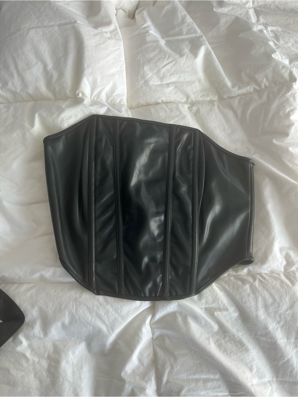 HYFVE Black Faux Leather Waist Corset